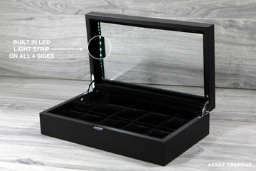 Custom engraved led watchbox , custom watch box
